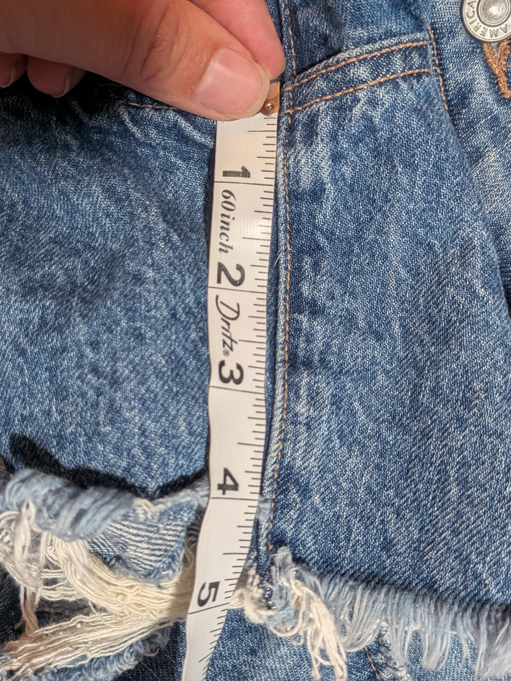 American Eagle Outfitters Highest Rise Baggy Patchwork Denim Shorts Size 16 - Picture 10 of 10
